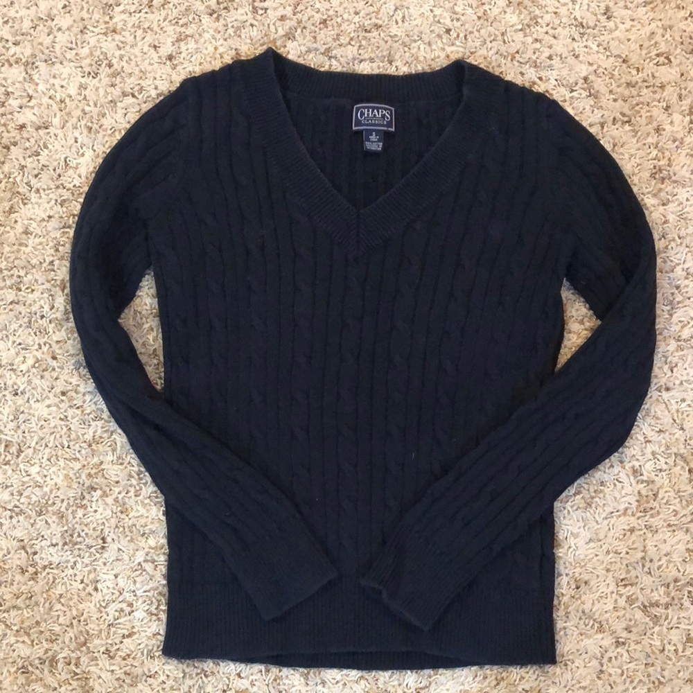 Chaps Classics navy small sweater